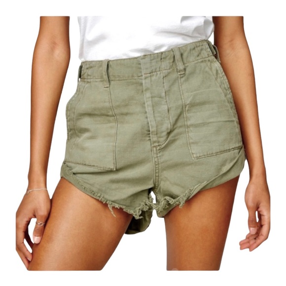 One Teaspoon Bandits Militaire Olive Green Shorts Size 25